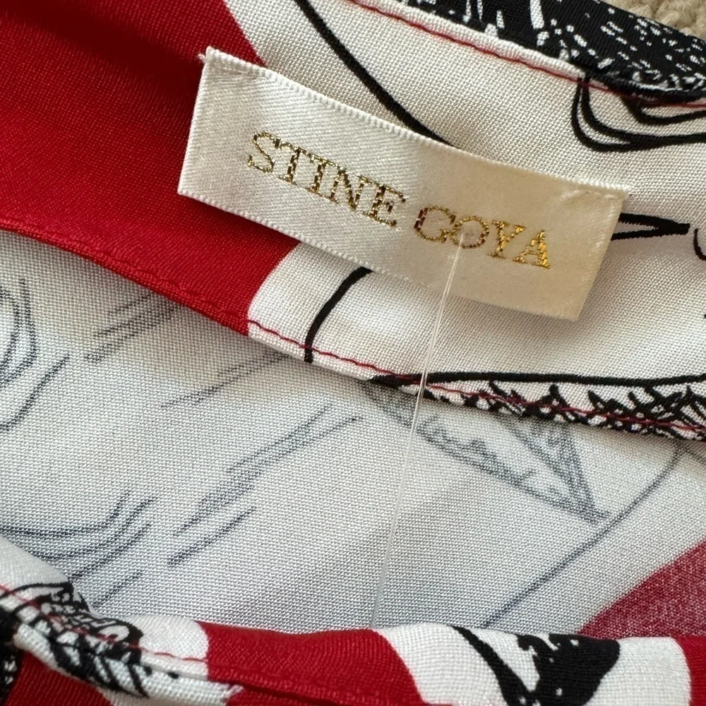 Stine Goya- Red and Black Floral Midi Skirt